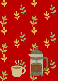 Scandinavian time02 on red & beige