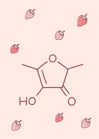 ゆるい手書きの苺の香り化学構造式