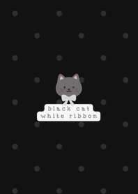 Black Cate White Ribbon