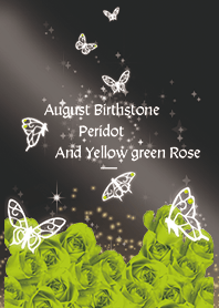 Black : August peridot & butterflies