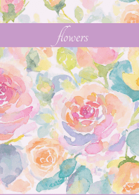 Pastel Roses3 on light purple