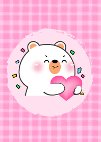 Simple White Bear and Pink Theme