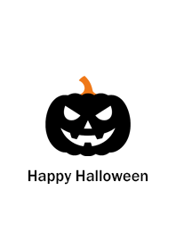 白黒シンプルなハロウィンパンプキン@5