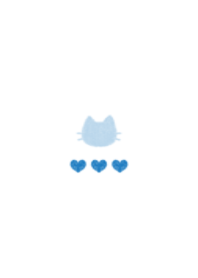 ねこハート(白×ブルー)