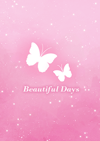 ผีเสื้อ/ท้องฟ้ายามค่ำคืน/ชมพู