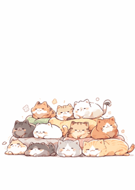 眠りたい猫(または)ぐっすり眠る猫
