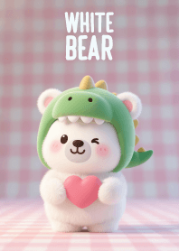 Cute White Bear Dinosaur Head (JP)