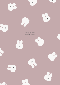 くすみピンク×ベージュ/量産うさぎ