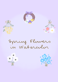 Spring Flowers in watercolors.