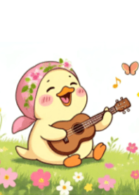 Cute Duck and a Guitar