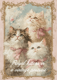Royal kittens in a vintage portrait
