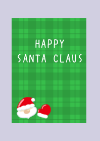 HAPPY SANTA CLAUS/GR CHECKERED/PURPLE BE
