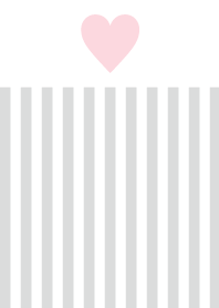 Light gray stripe and pink heart.