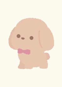Cute toy poodle simple [beige]