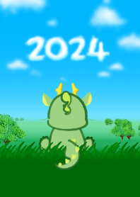 草原の辰（竜、青空、2024）