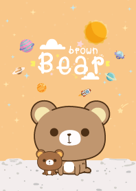 Brown Bear Mini Galaxy Orange