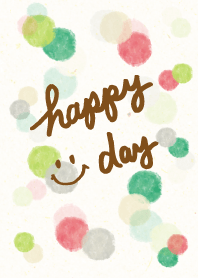 Happy day smile -watercolor Polka dot3-