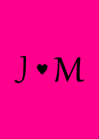 Initial "J & M" Vivid pink & black.