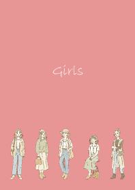 Fashionable Girl on light pink