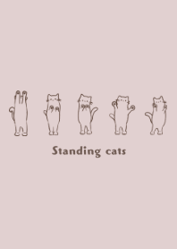 Standing cats -smoky pink-
