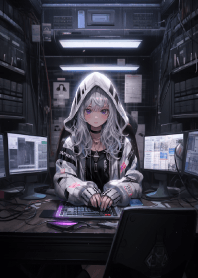 可愛的天才駭客少女