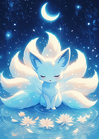 ⭐星空蓮花池湖畔小九尾狐❤️