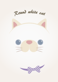 Round white cat
