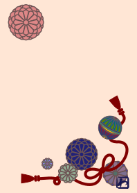日本傳統圖案01(球和菊花) + 米色 [os]