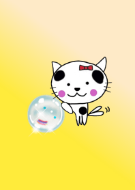 Tabby cat & crystal.yellow