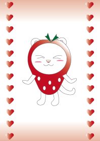 Cat who loves strawberries Theme