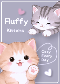 Lavender Puffy Kitten Time