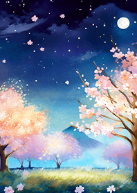 Beautiful night cherry blossoms#2929