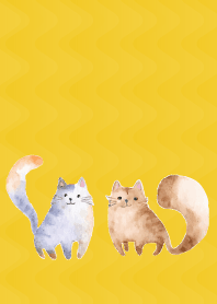 Spacey Cats2 on yellow