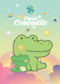 Crocodile Cloud Galaxy Pastel Green