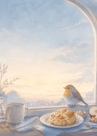 Sky Robin Apple Scone Window