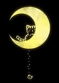 simple cat and moon