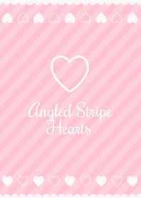 Angled Stripe Hearts - Pink -