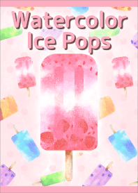 Tema Watercolor Ice Pops (Merah Muda)