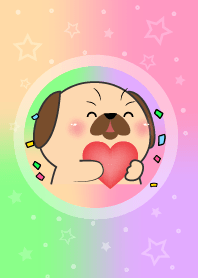 Simple Pug Dog In Pastel Theme