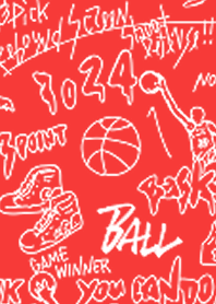 Basketball graffiti 01 red