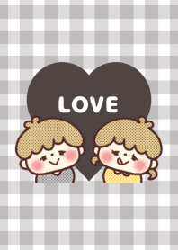 Love Couple and Gingham Check Theme -32-