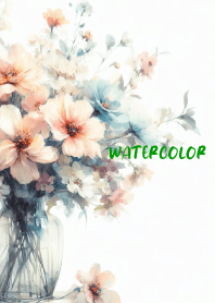 WATERCOLOR-PINK BLUE FLOWER-24