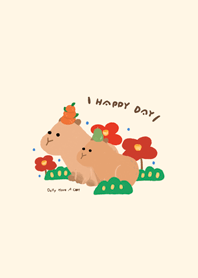 Happy Day with capybara Happy Snake Year