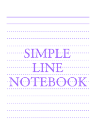 SIMPLE PURPLE LINE NOTEBOOKj-WHITE