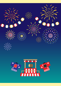 fireworks festival on light yellow