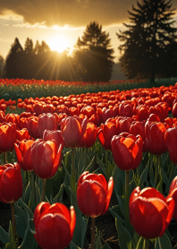 Fashionable tulip field