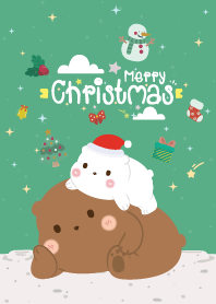Merry Christmas Mini Bear Green