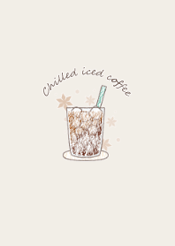 Chilled iced coffee -brown-
