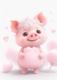 Cute Pink Fat Pig