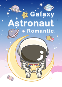 浩瀚宇宙 可愛寶貝太空人 浪漫粉藍色漸層